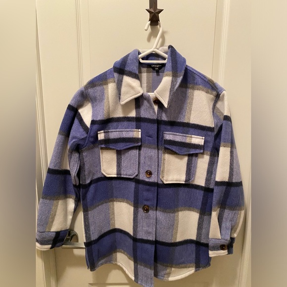 Shacket-blue plaid - like brand new; worn only a couple of times - Picture 1 of 3